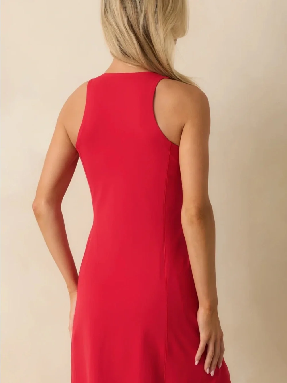 SPANX Get Moving Zip Front Dress Red